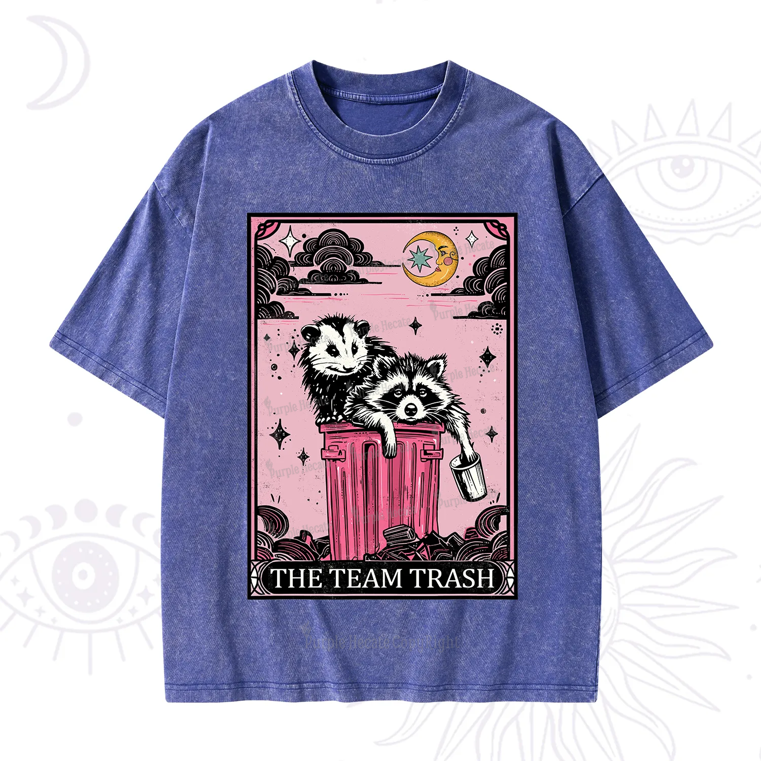 Purplehecate The Team Trash Raccoon & Possum Tarot Washed T-Shirt