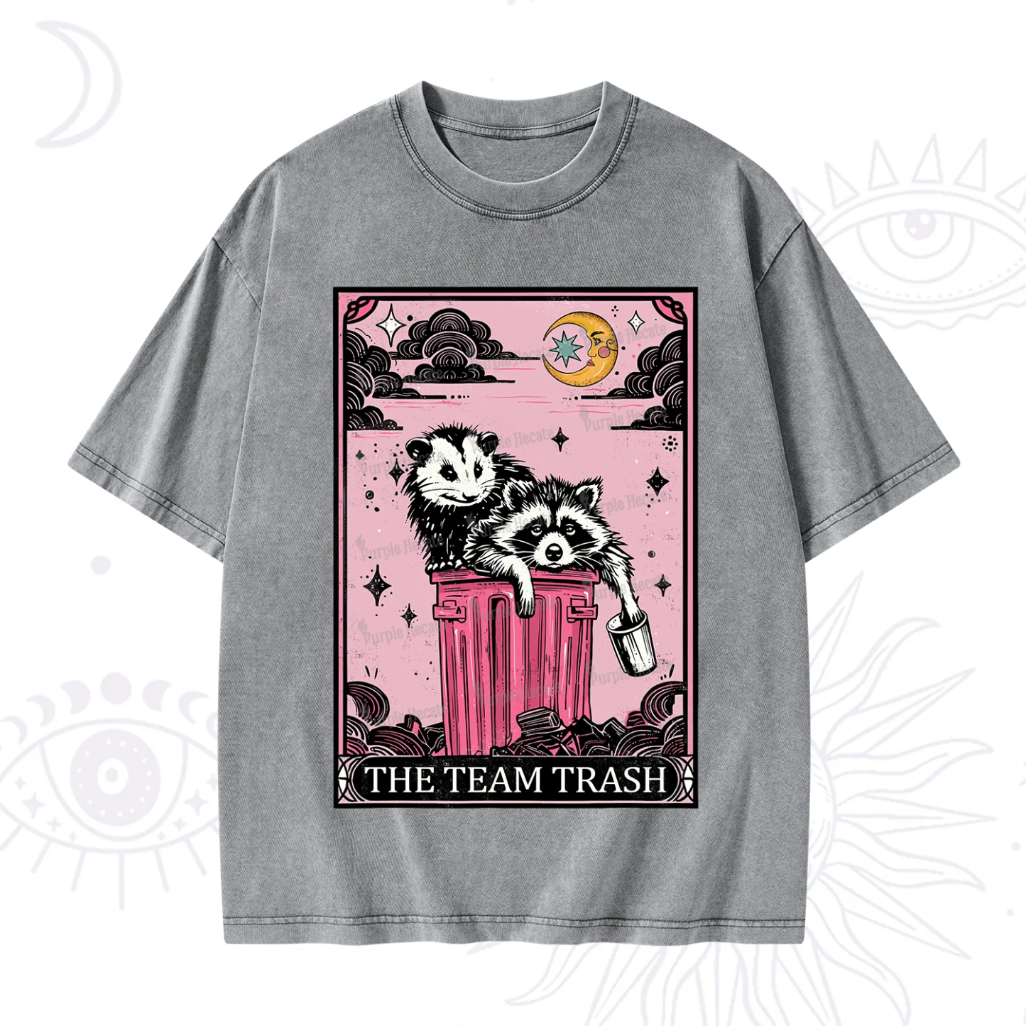 Purplehecate The Team Trash Raccoon & Possum Tarot Washed T-Shirt