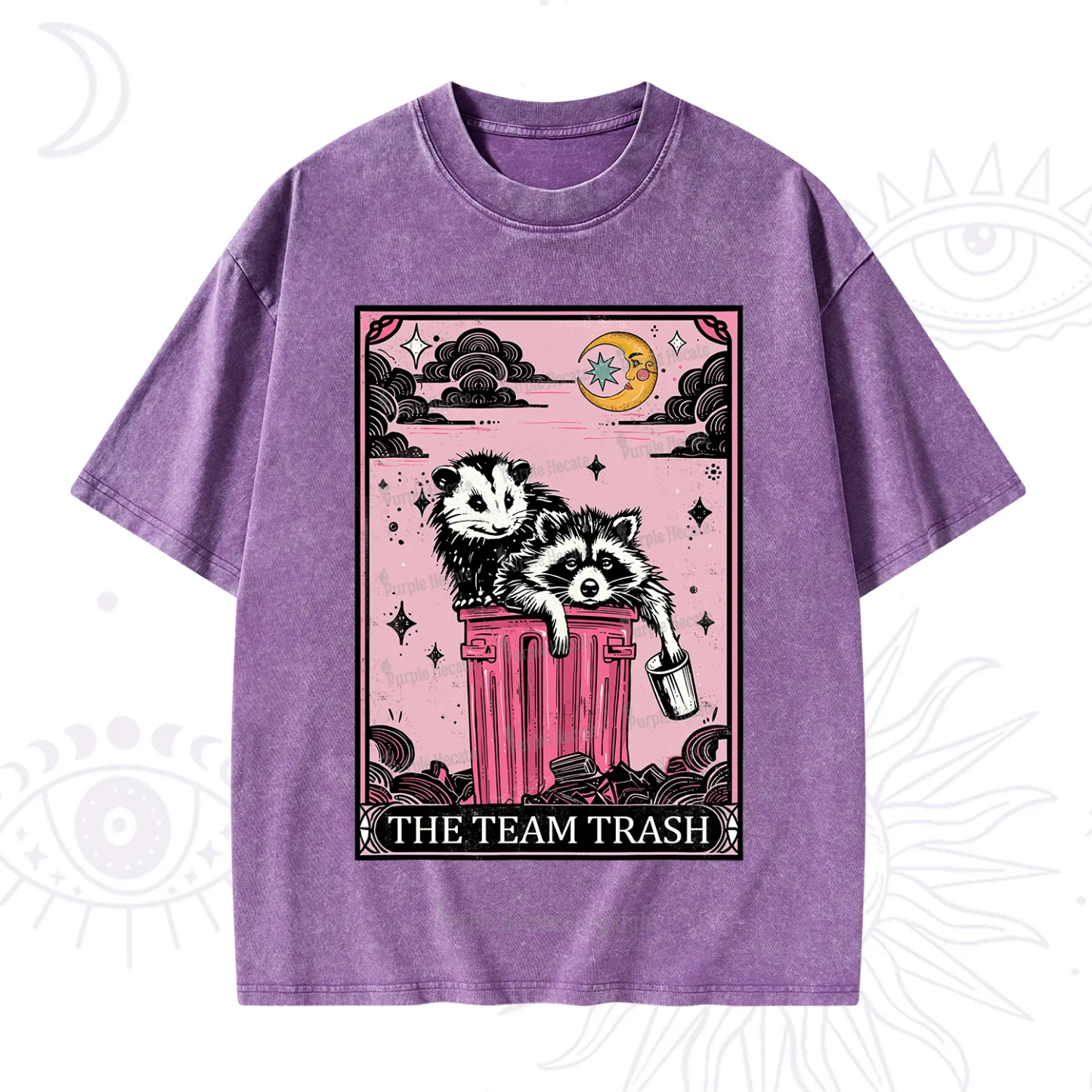 Purplehecate The Team Trash Raccoon & Possum Tarot Washed T-Shirt