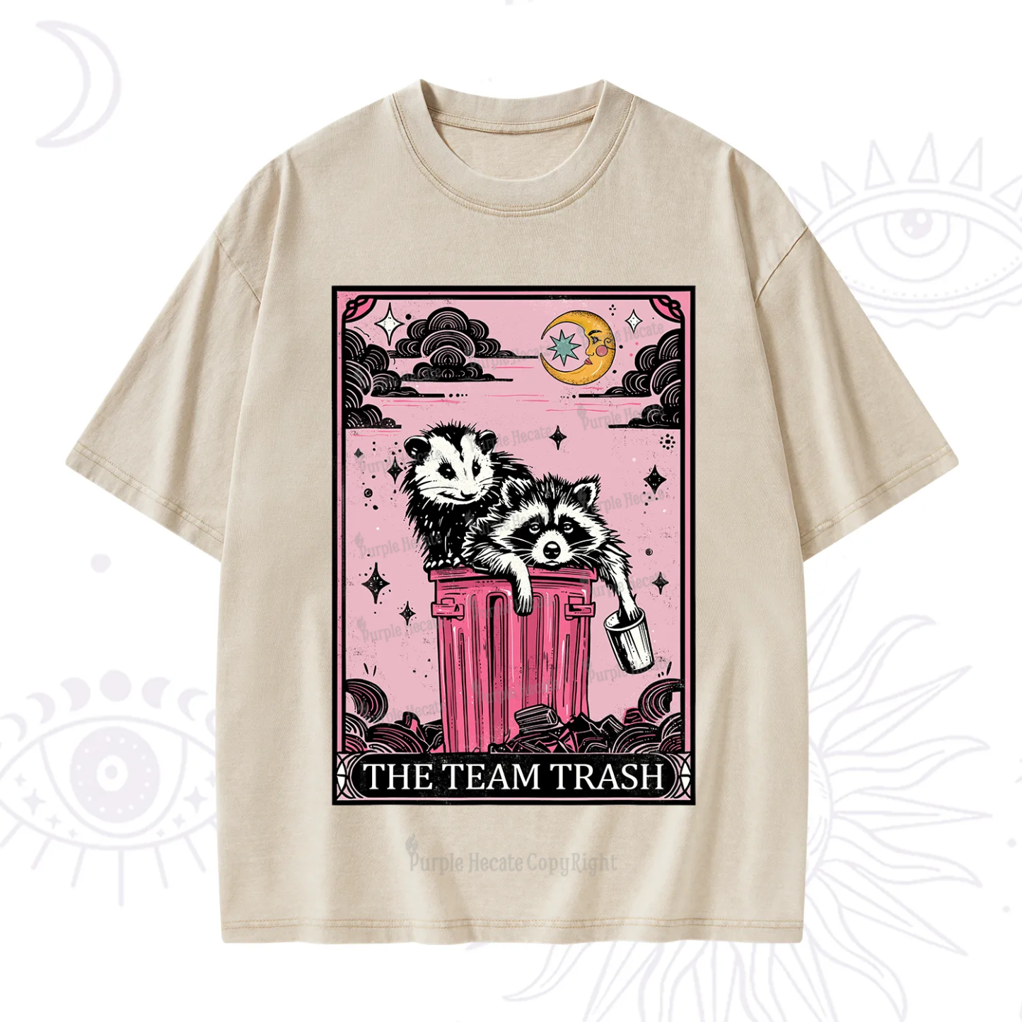 Purplehecate The Team Trash Raccoon & Possum Tarot Washed T-Shirt