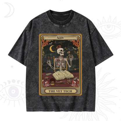 Purplehecate The Vet Tech Skeleton Tarot Washed T-Shirt