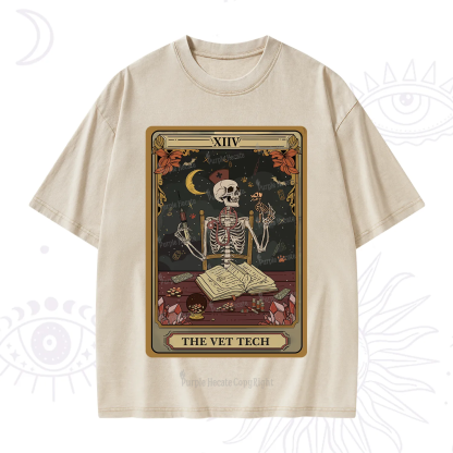 Purplehecate The Vet Tech Skeleton Tarot Washed T-Shirt