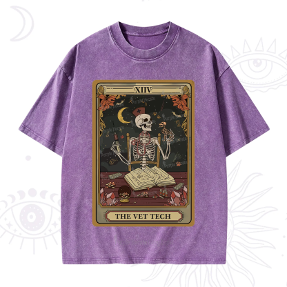 Purplehecate The Vet Tech Skeleton Tarot Washed T-Shirt