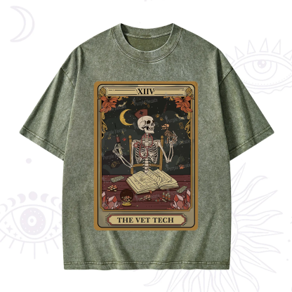 Purplehecate The Vet Tech Skeleton Tarot Washed T-Shirt