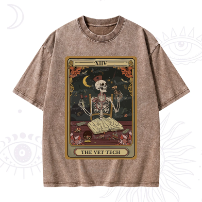 Purplehecate The Vet Tech Skeleton Tarot Washed T-Shirt