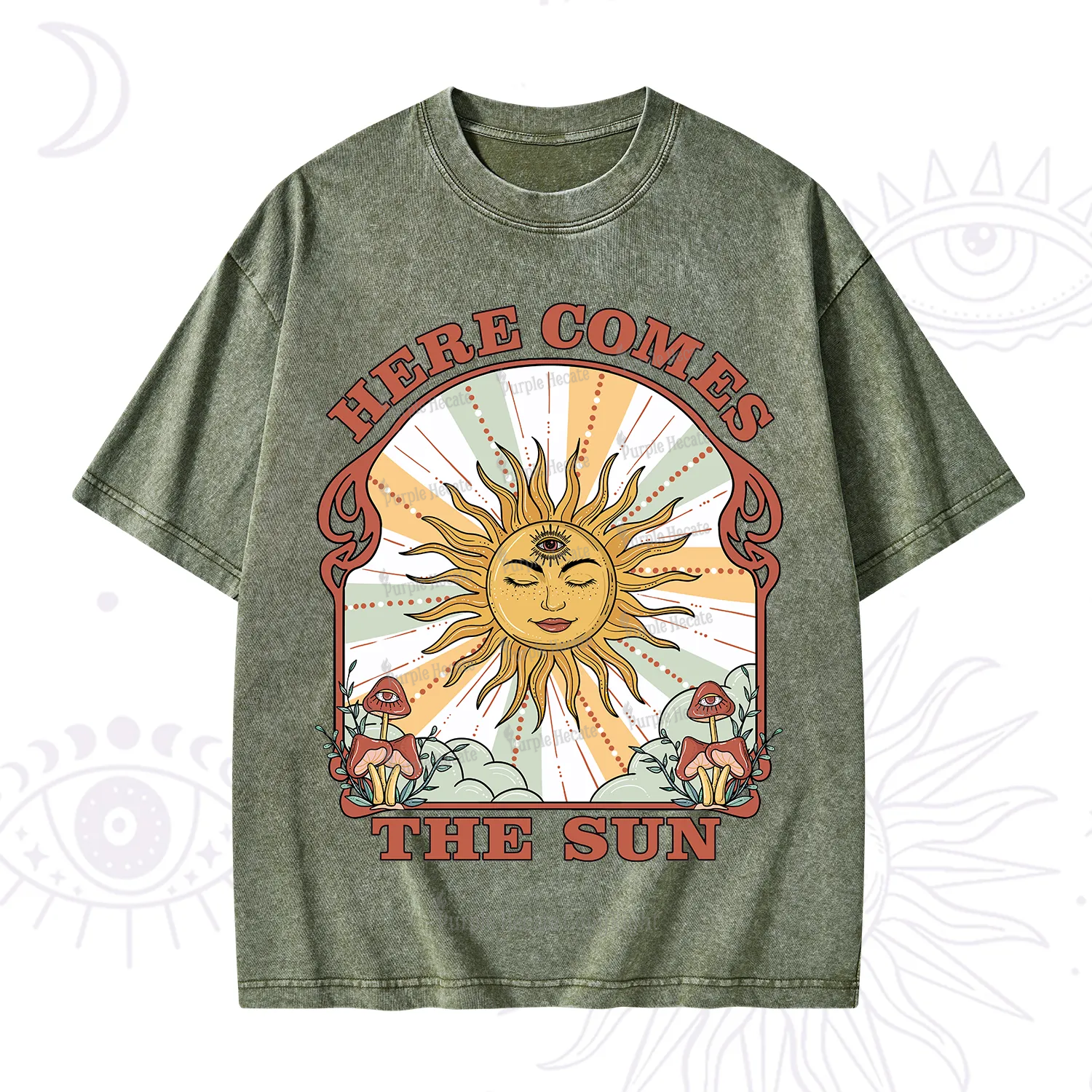 Purplehecate Here Comes The Sun Washed T-Shirt