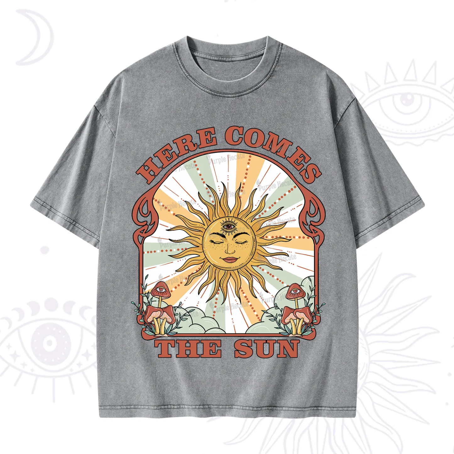 Purplehecate Here Comes The Sun Washed T-Shirt