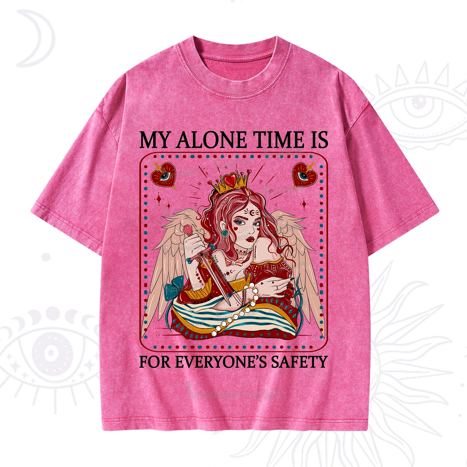 Purplehecate My Alone Time Is For Everyone's Safety Washed T-Shirt