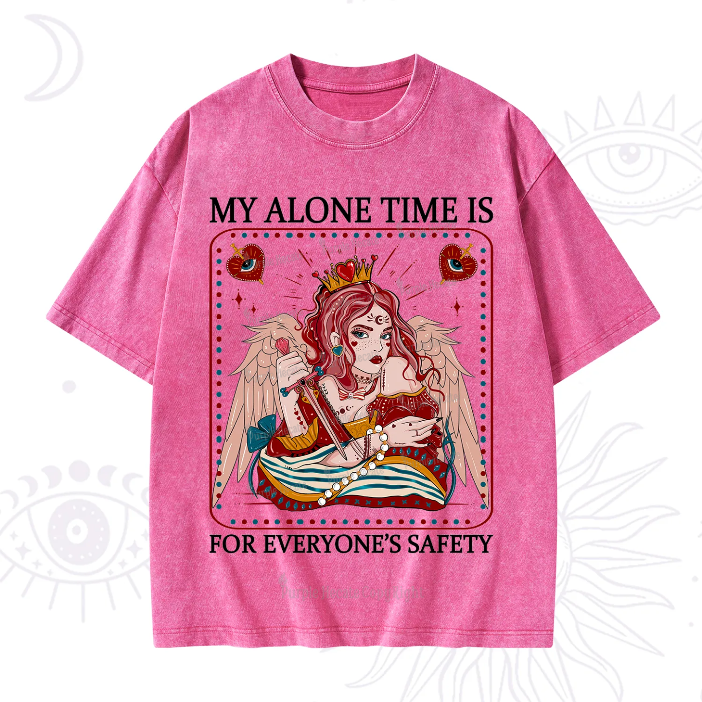 Purplehecate My Alone Time Is For Everyone's Safety Washed T-Shirt