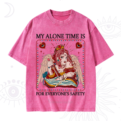 Purplehecate My Alone Time Is For Everyone's Safety Washed T-Shirt