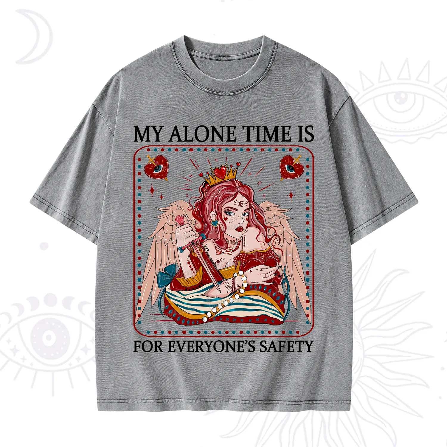 Purplehecate My Alone Time Is For Everyone's Safety Washed T-Shirt
