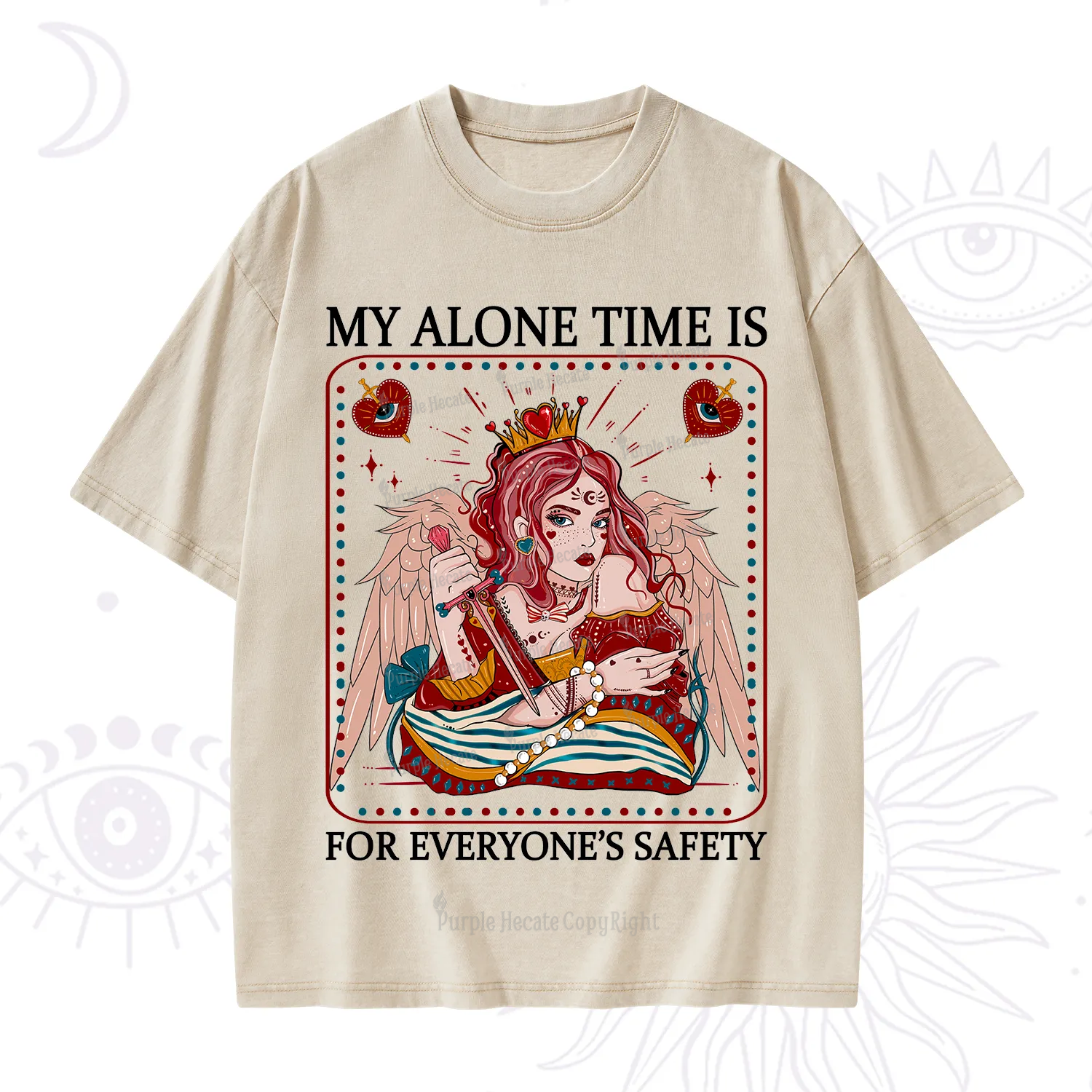 Purplehecate My Alone Time Is For Everyone's Safety Washed T-Shirt