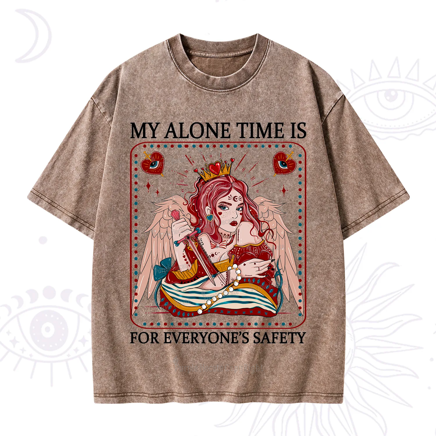 Purplehecate My Alone Time Is For Everyone's Safety Washed T-Shirt