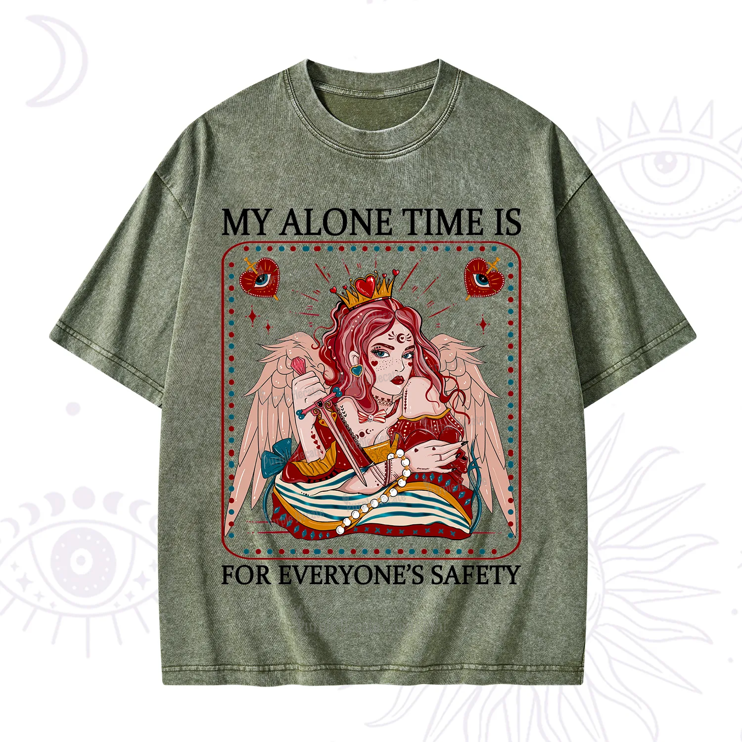 Purplehecate My Alone Time Is For Everyone's Safety Washed T-Shirt