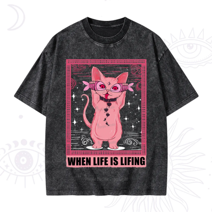 Purplehecate When Life Is Lifting Washed T-Shirt