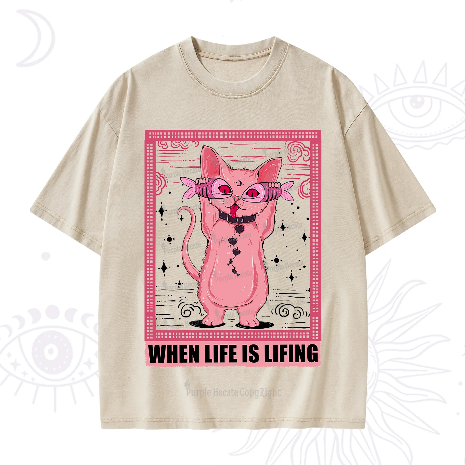 Purplehecate When Life Is Lifting Washed T-Shirt