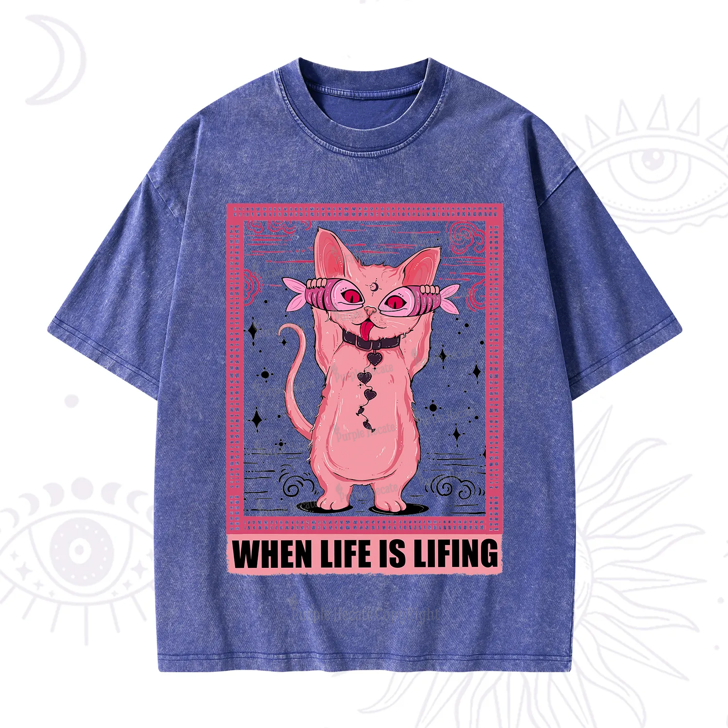 Purplehecate When Life Is Lifting Washed T-Shirt