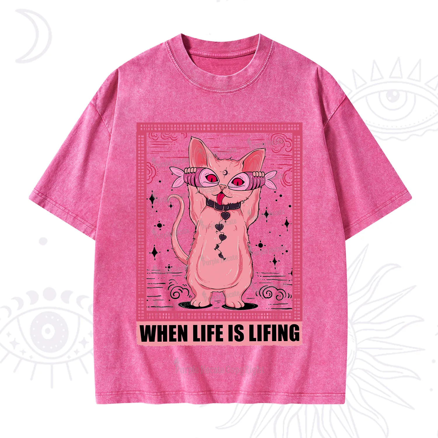 Purplehecate When Life Is Lifting Washed T-Shirt