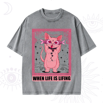 Purplehecate When Life Is Lifting Washed T-Shirt