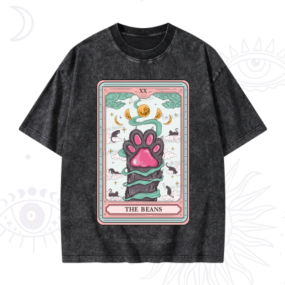 Purplehecate The Beans Cat Tarot Washed T-Shirt