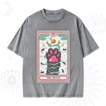Purplehecate The Beans Cat Tarot Washed T-Shirt