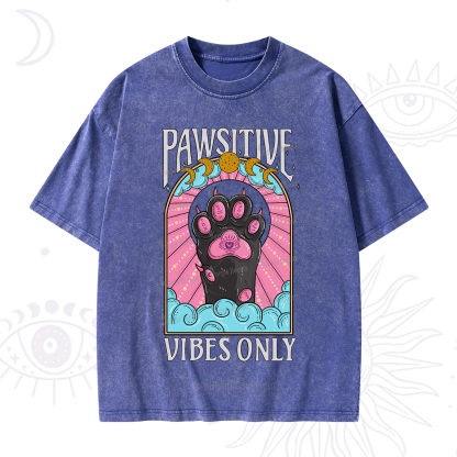 Purplehecate Pawsitive Vibes Only Washed T-Shirt