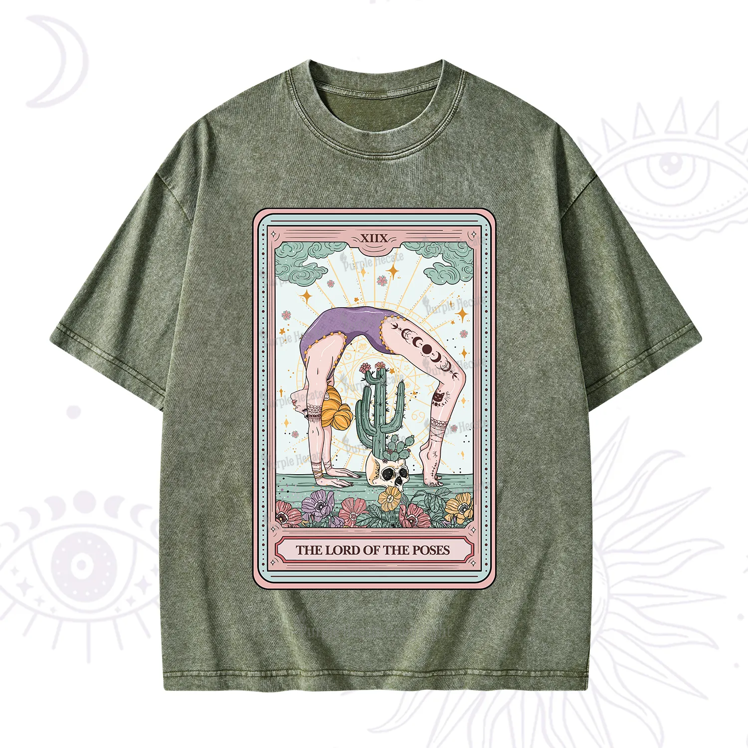 Purplehecate The Lord Of The Poses Tarot Washed T-Shirt