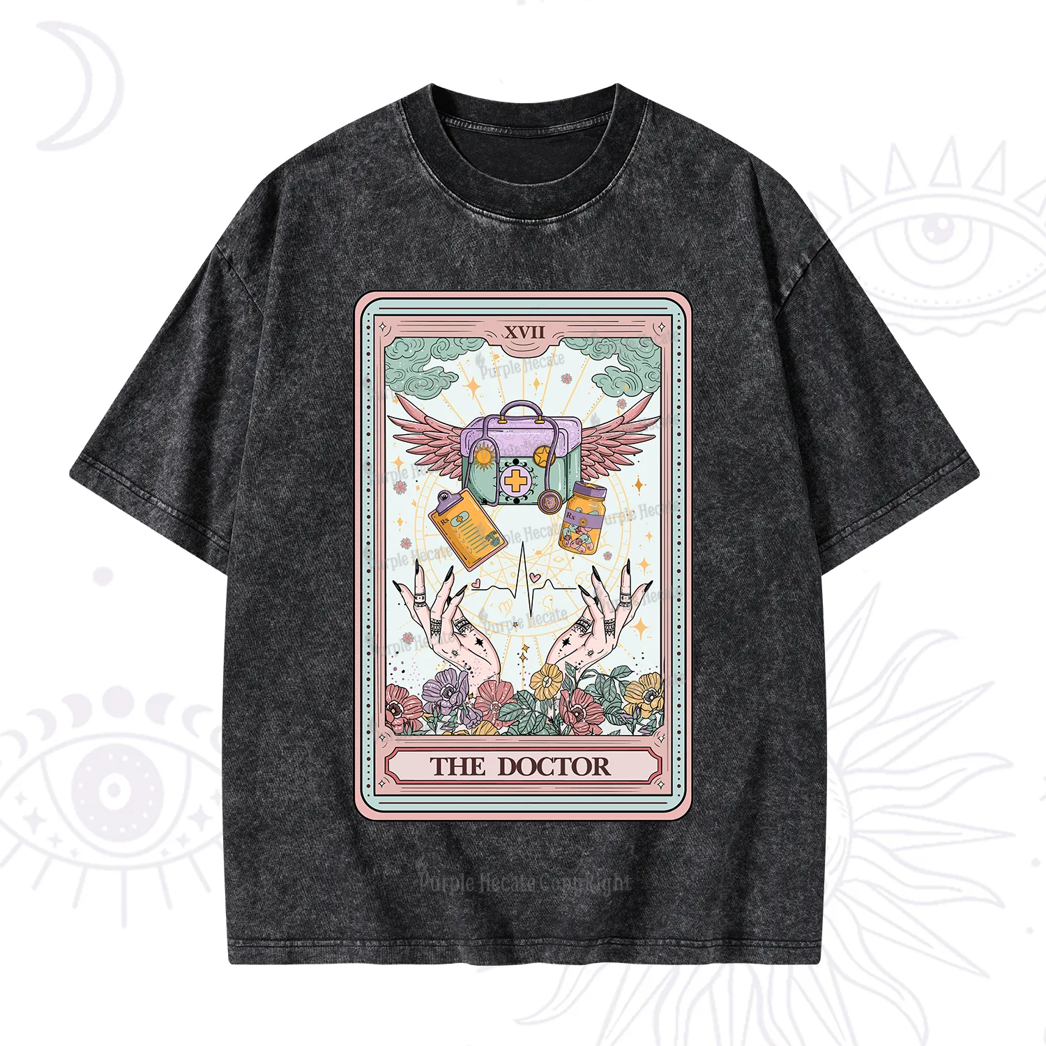 Purplehecate The Doctor Tarot Washed T-Shirt