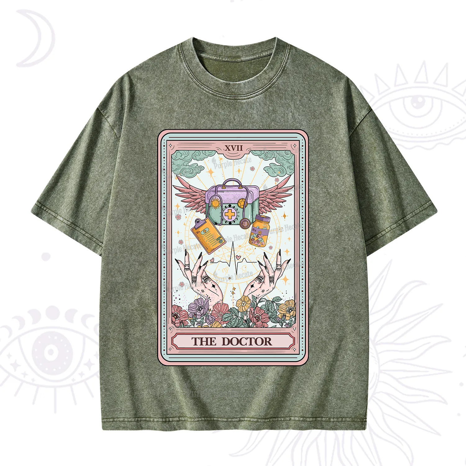 Purplehecate The Doctor Tarot Washed T-Shirt