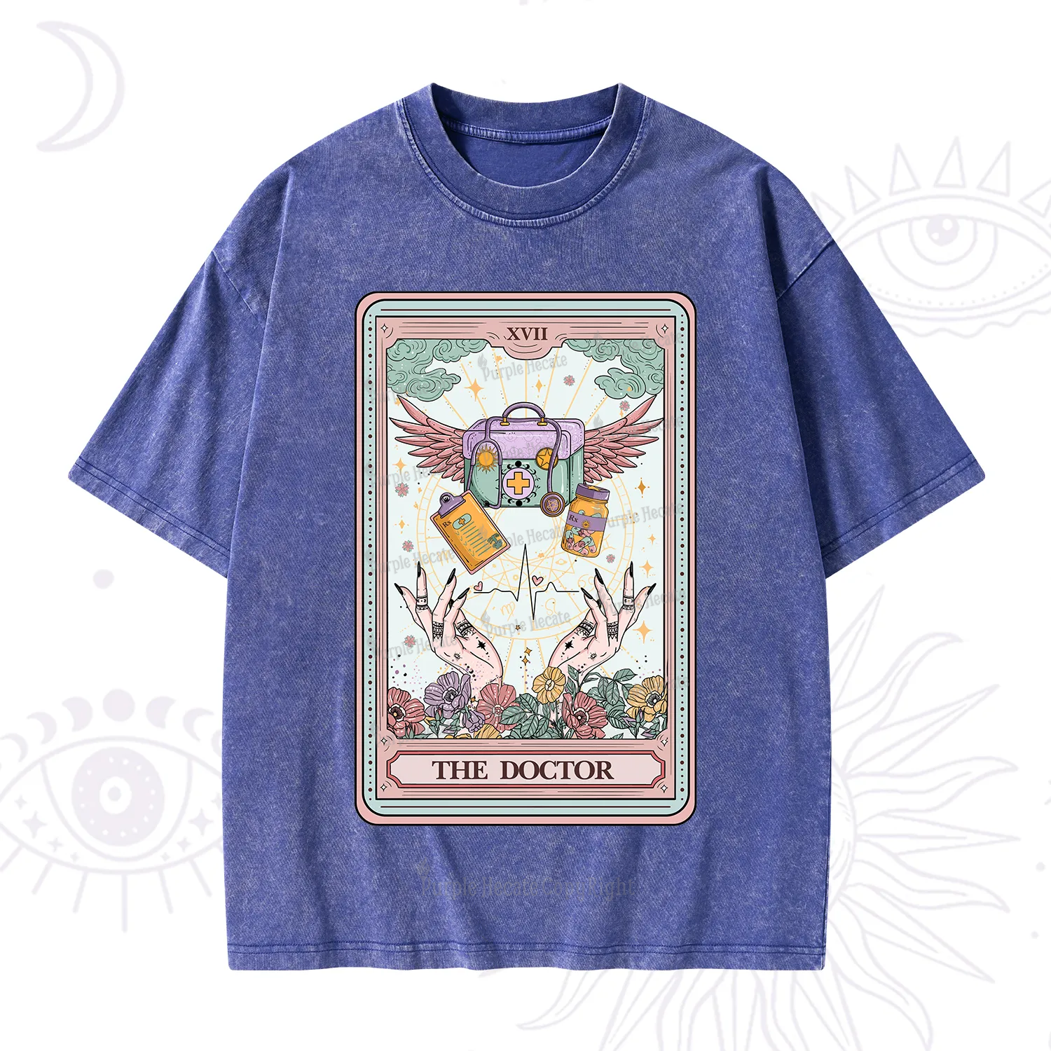 Purplehecate The Doctor Tarot Washed T-Shirt