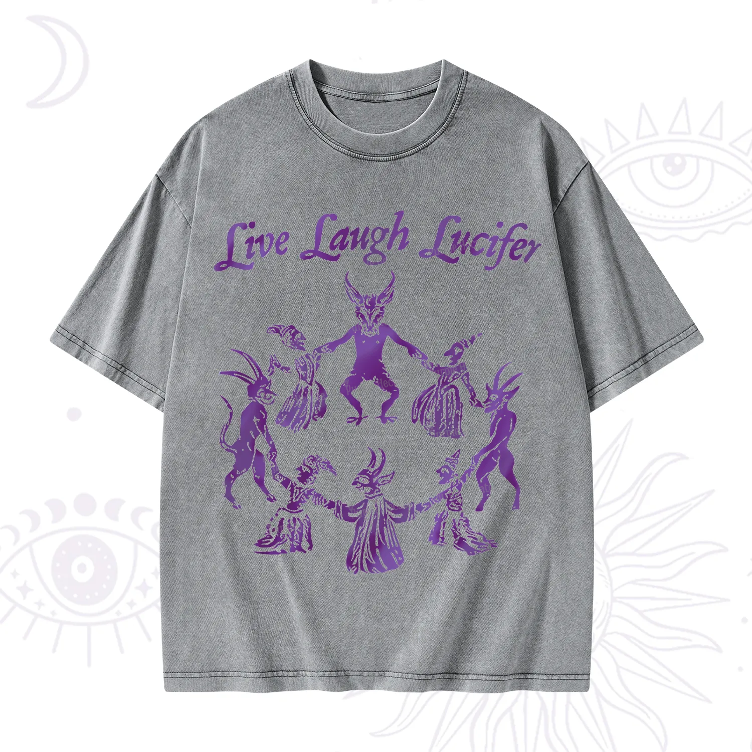 Purplehecate Live Laugh Lucifer Satanic Washed T-Shirt