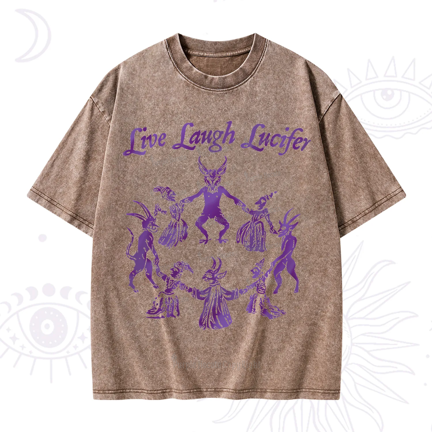 Purplehecate Live Laugh Lucifer Satanic Washed T-Shirt