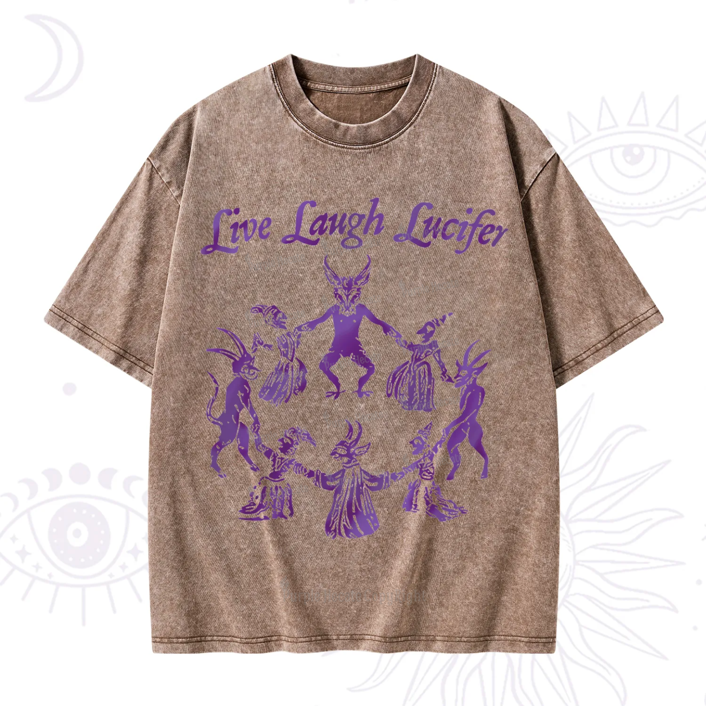Purplehecate Live Laugh Lucifer Satanic Washed T-Shirt