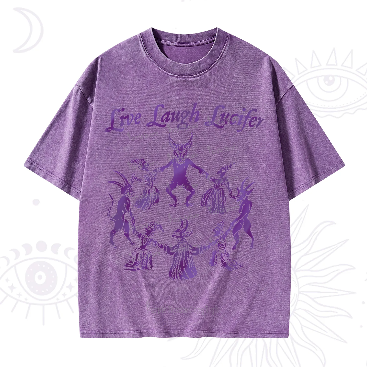 Purplehecate Live Laugh Lucifer Satanic Washed T-Shirt