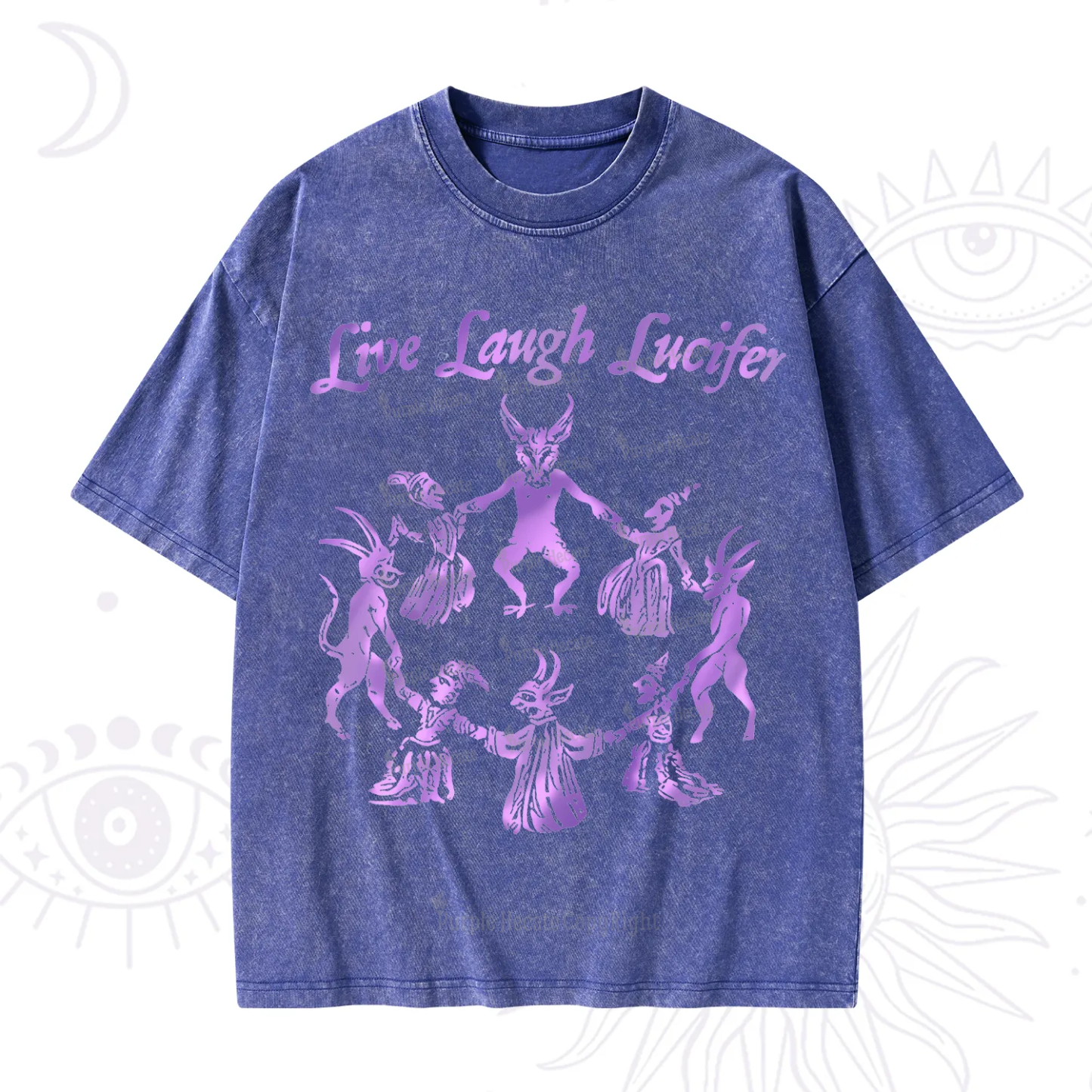 Purplehecate Live Laugh Lucifer Satanic Washed T-Shirt
