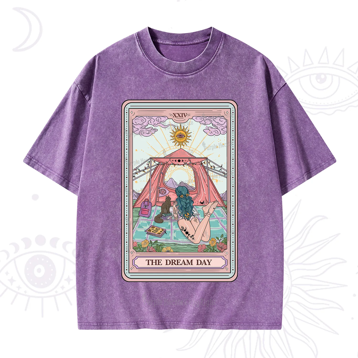Purplehecate The Dream Day Tarot Washed T-Shirt