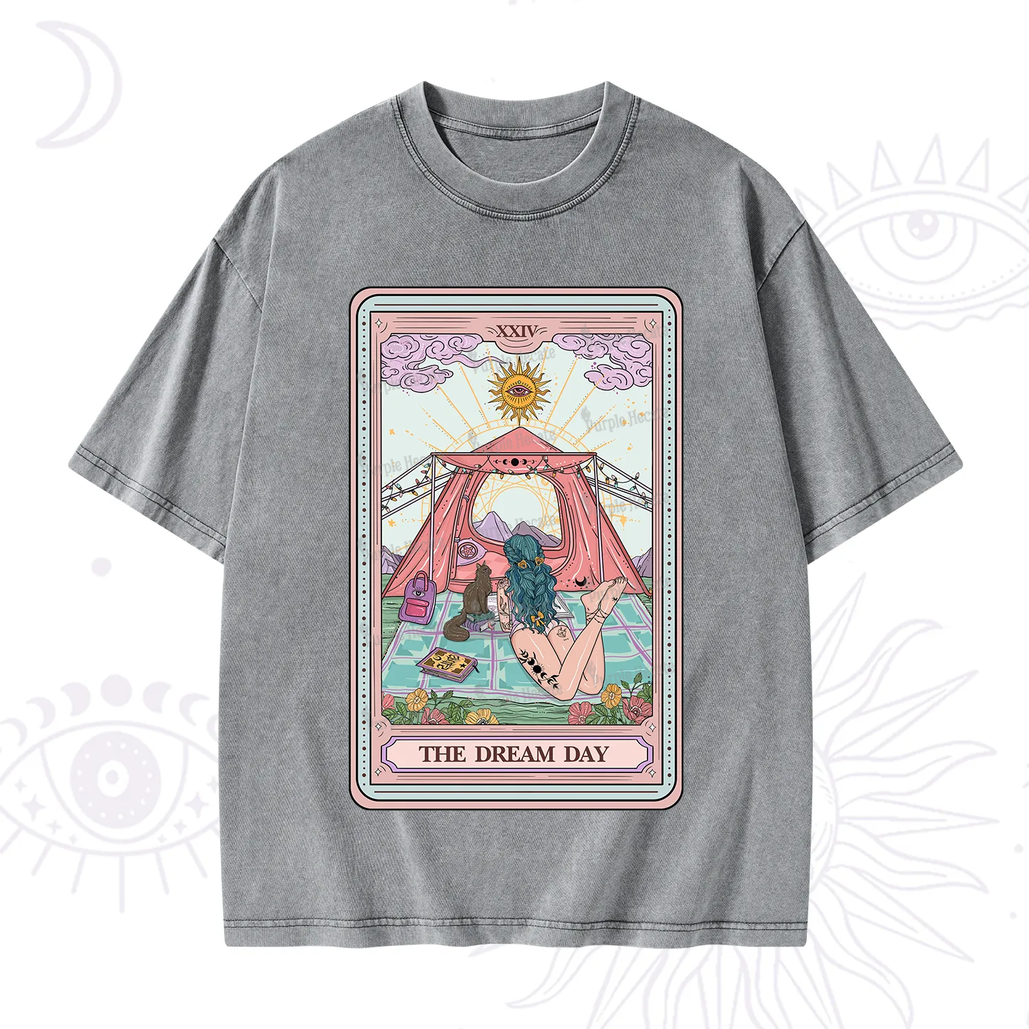 Purplehecate The Dream Day Tarot Washed T-Shirt