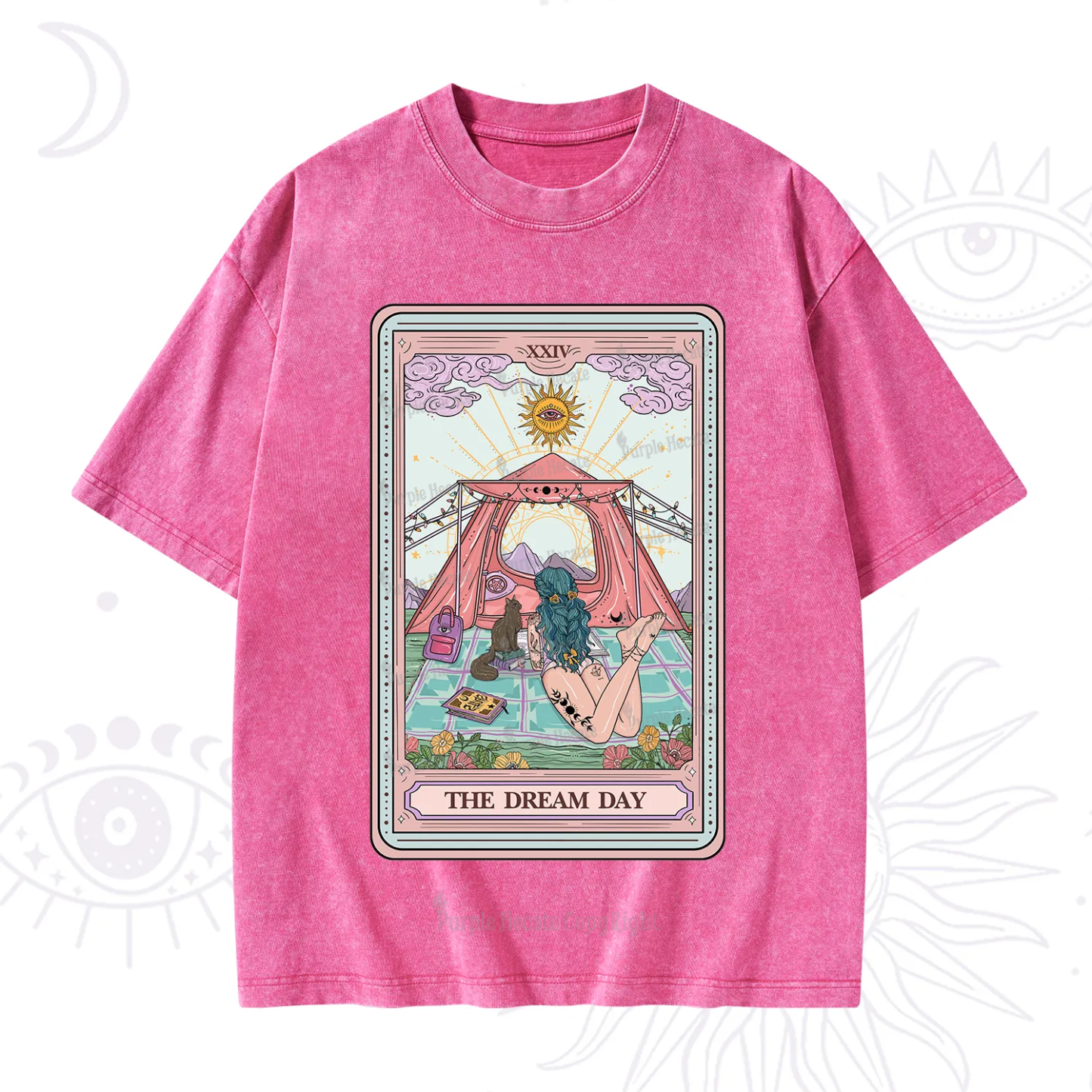 Purplehecate The Dream Day Tarot Washed T-Shirt
