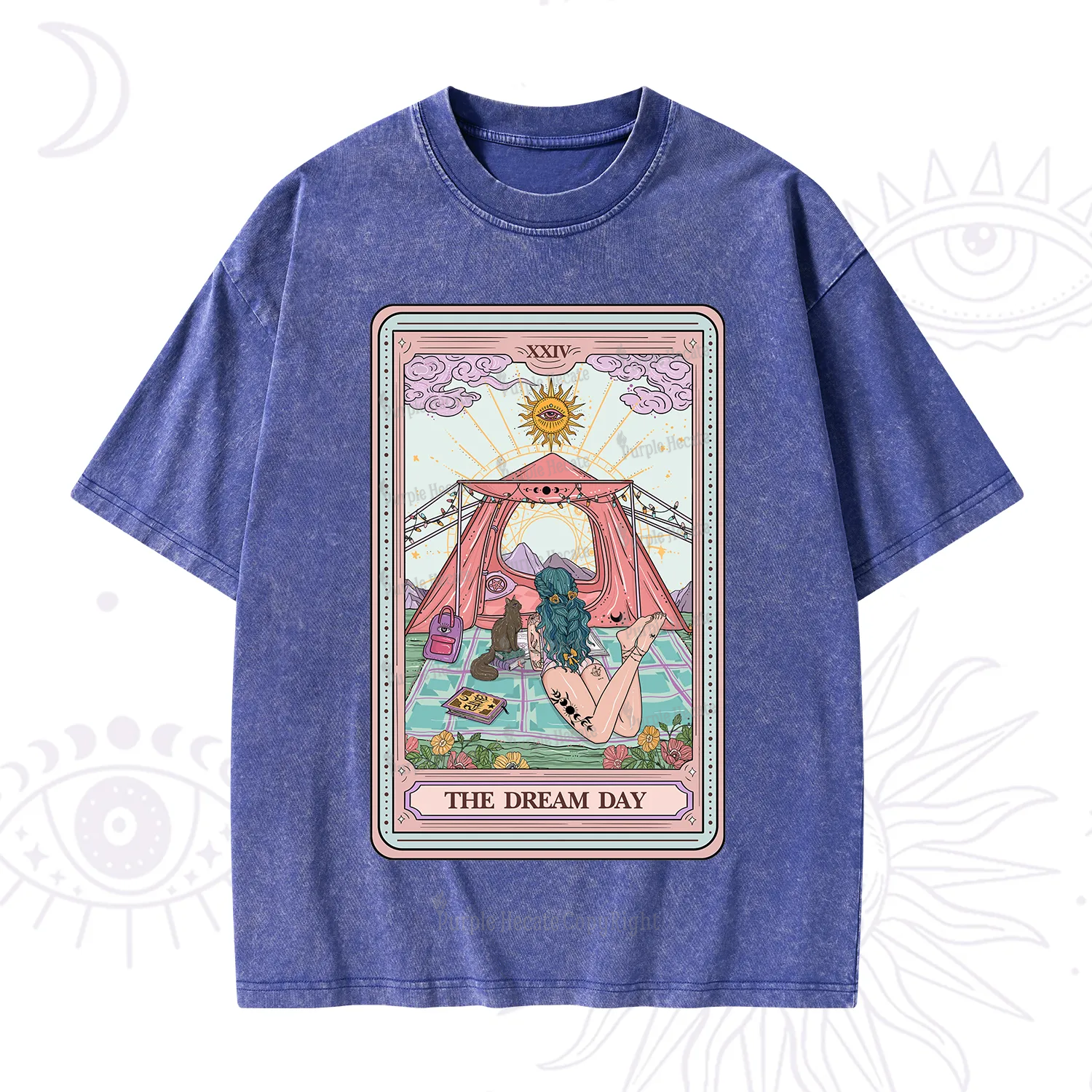 Purplehecate The Dream Day Tarot Washed T-Shirt