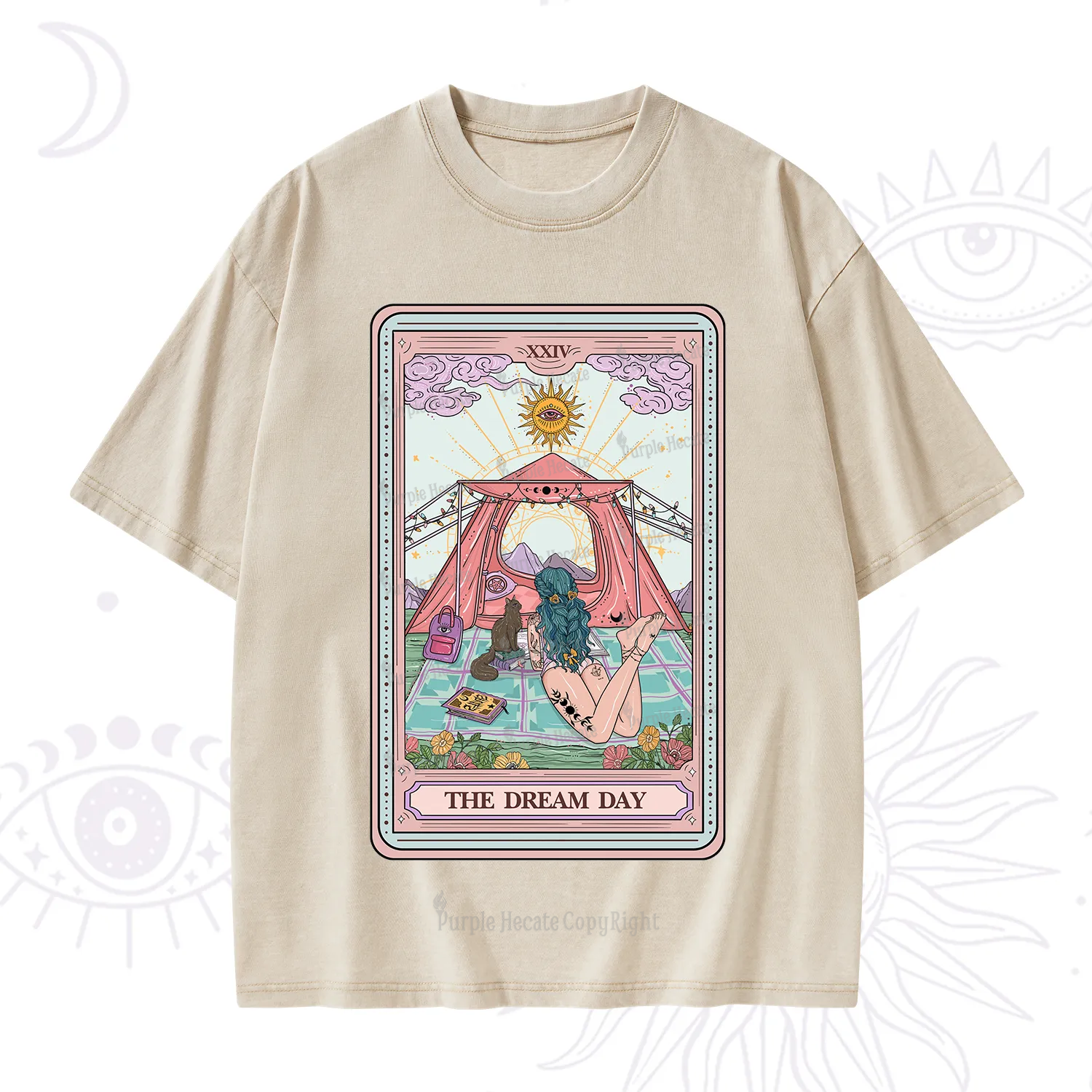 Purplehecate The Dream Day Tarot Washed T-Shirt