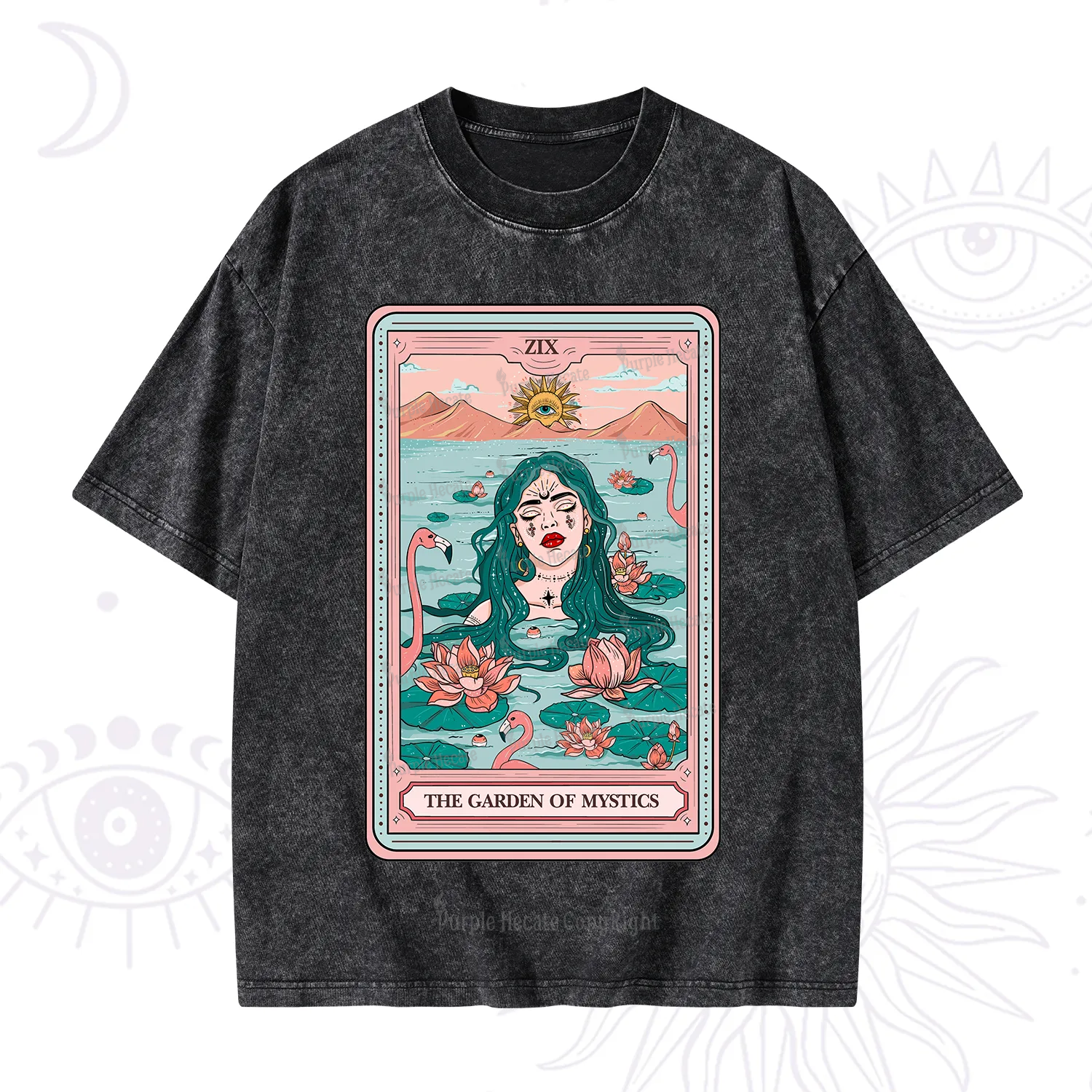 Purplehecate The Garden Of Mystics Tarot Washed T-Shirt