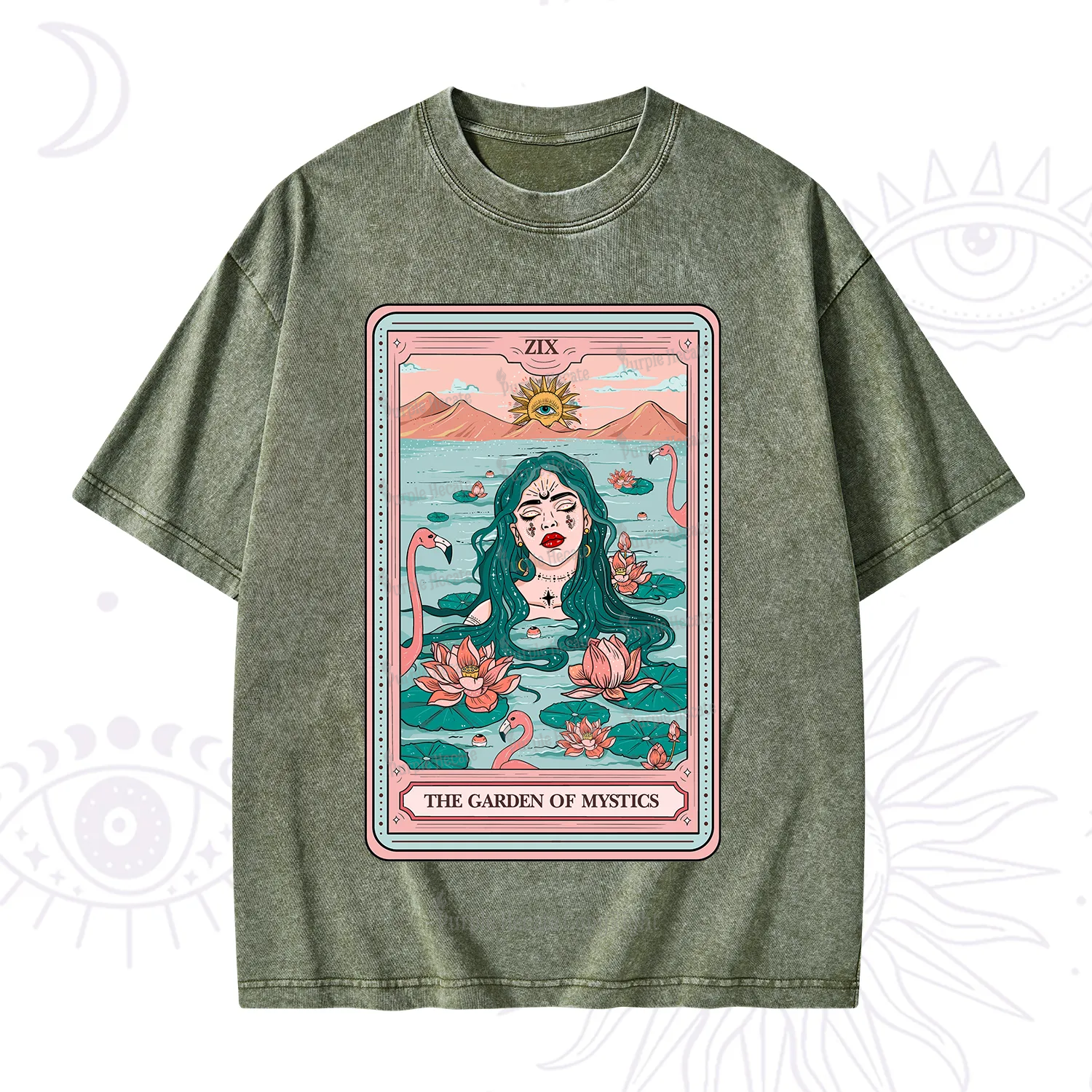 Purplehecate The Garden Of Mystics Tarot Washed T-Shirt