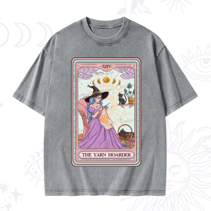 Purplehecate The Yarn Hoarder Tarot Washed T-Shirt