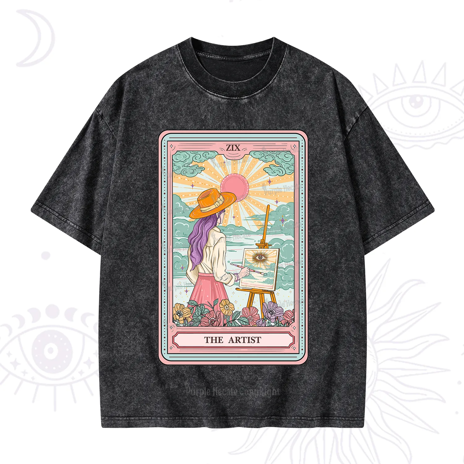 Purplehecate The Artist Tarot Washed T-Shirt