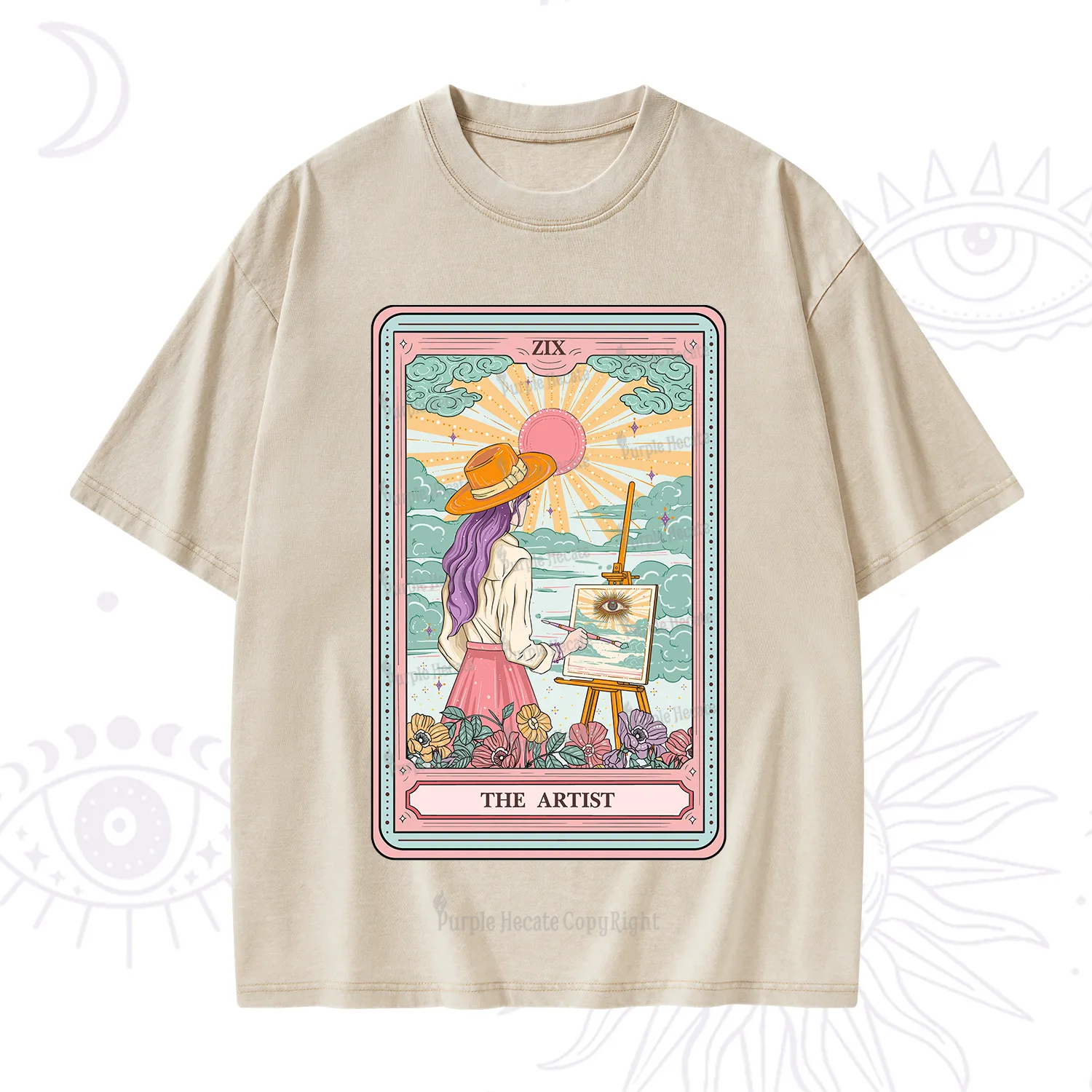 Purplehecate The Artist Tarot Washed T-Shirt
