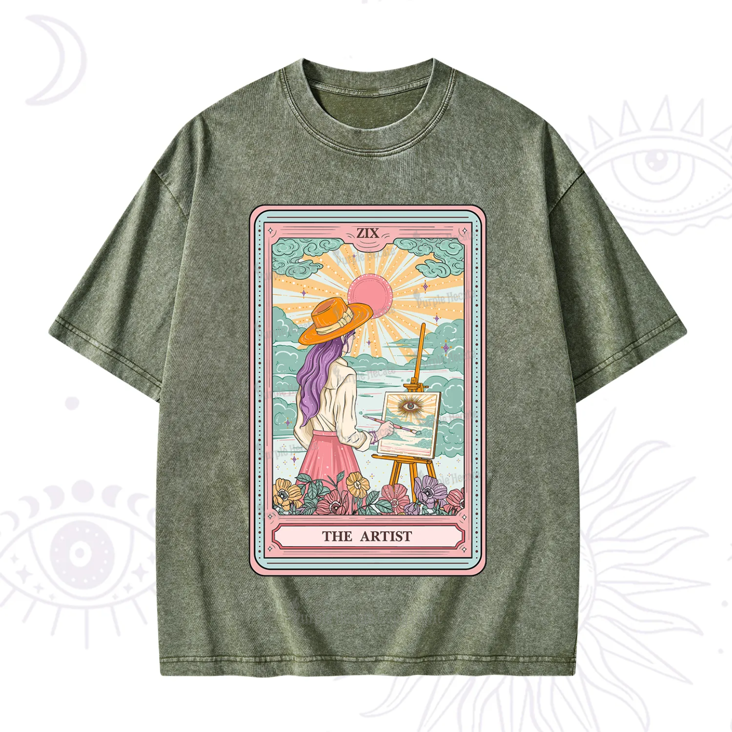 Purplehecate The Artist Tarot Washed T-Shirt