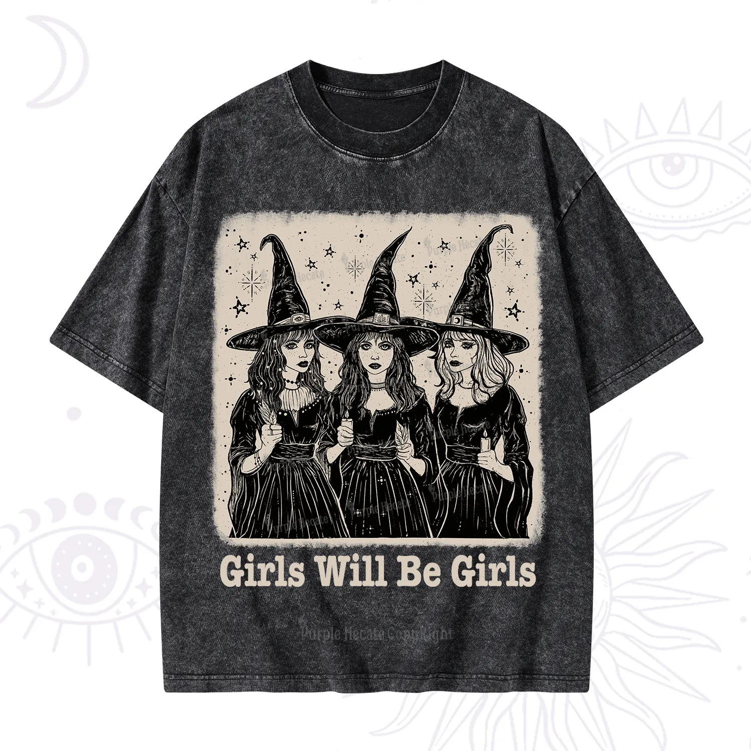 Purplehecate Girls Will Be Girls Washed T-Shirt