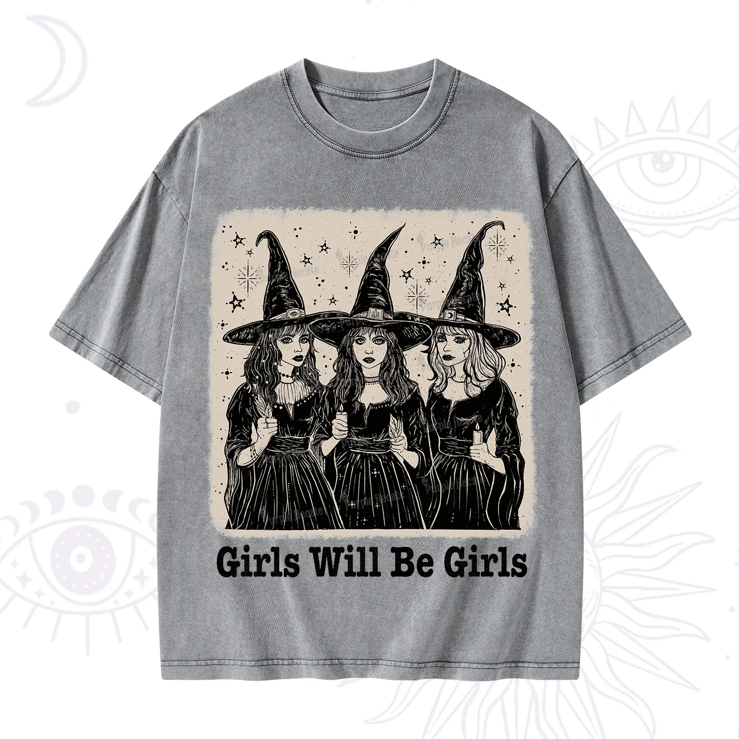 Purplehecate Girls Will Be Girls Washed T-Shirt