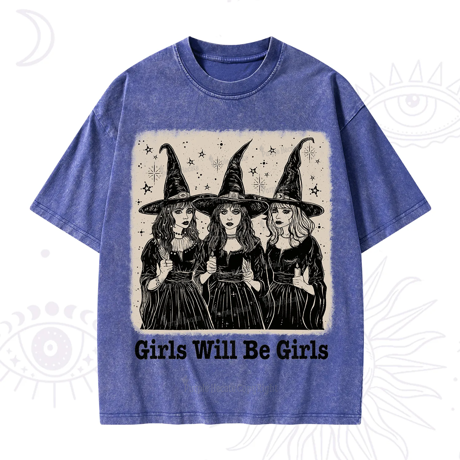 Purplehecate Girls Will Be Girls Washed T-Shirt