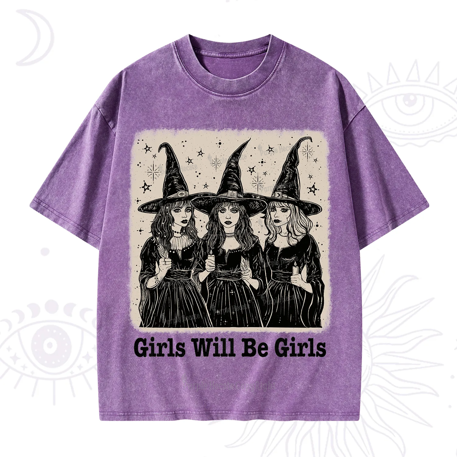 Purplehecate Girls Will Be Girls Washed T-Shirt